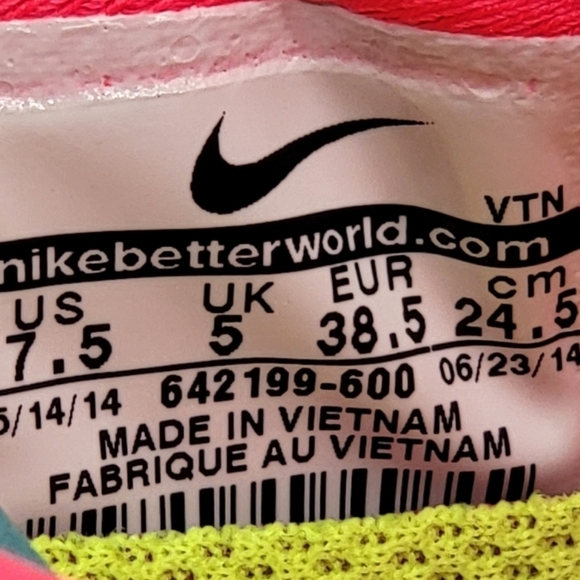 Nike Free 5.0 Hyper Punch Cyan Orange Women's Running Shoes Size 7.5 - Picture 7 of 8